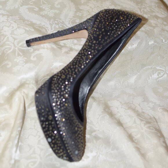 BCBG closed toe heels size 8 Black Rhinestone Bcbgmaxazria Heels - Picture 6 of 16